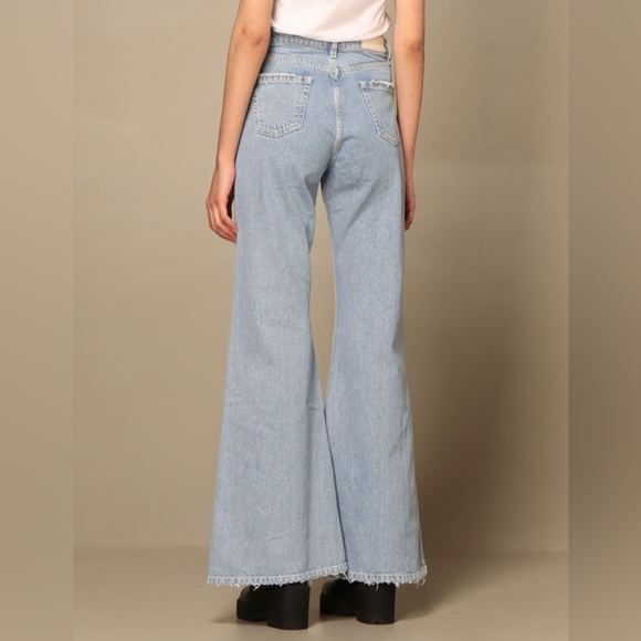 Light Blue Flared Women Jeans - Picture 2 of 11